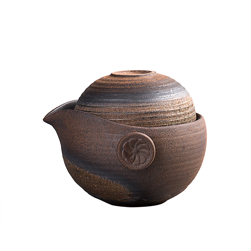Coarse pottery crack cup travel tea set 2 people with ceramic office day type portable a pot of 1 cup