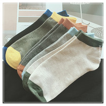 5 pairs of black socks cotton summer thin sweat-absorbing breathable mens boat socks daily shallow Deodorant Invisible socks