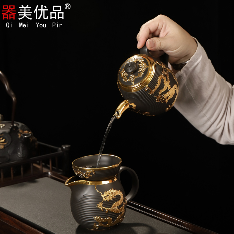 Implement the optimal product yixing it checking gold domestic large capacity make tea, a single pot ceramic tea set