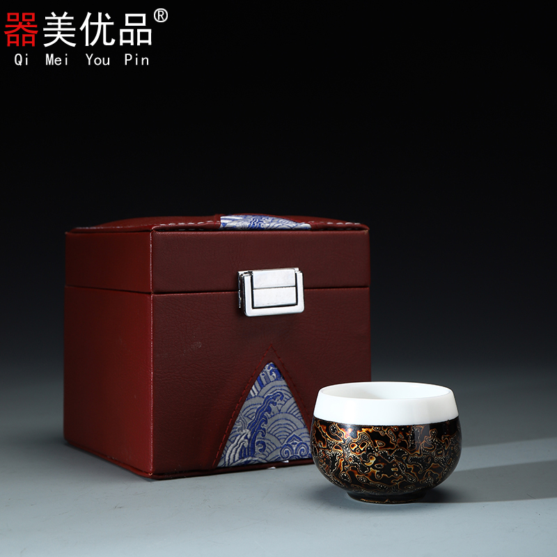 Implement the superior lacquer checking suet jade is on Chinese lacquer ceramic cups white porcelain kung fu master cup cup