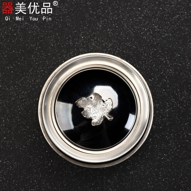 Implement the best tea 999 sterling silver mine loader silver tureen ceramic bowl tea kungfu tea set maple leaf tureen