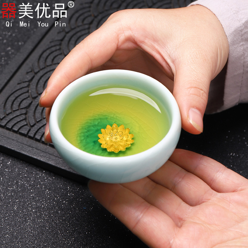 Implement the optimal product silver whitebait built red glaze, ceramic kung fu master bowl tea tea set sample tea cup, the silver cup