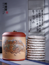 Listening to the pot purple sand jar tea jar Puer seven cakes tea storage jar household tea jar universal large tea cake jar