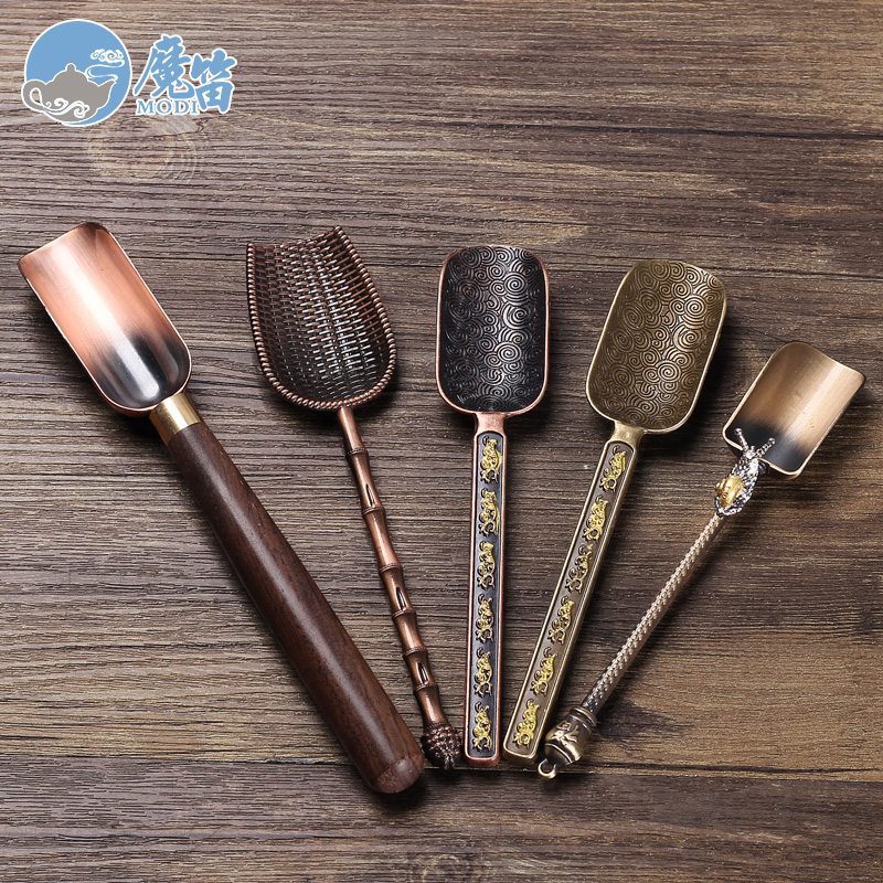 The flute ebony alloy TSP tea run shovel wood, bamboo tea tea, tea spoon, kung fu tea tea accessories