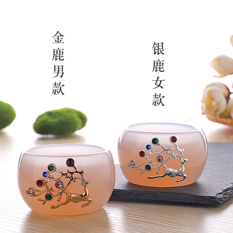 F creative belong with silvery white porcelain cup kung fu tea set sample tea cup ceramic cups gift couples for Christmas