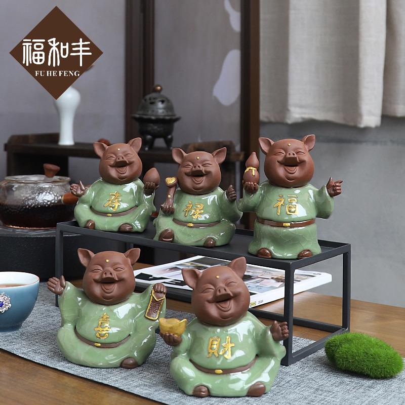 F belong move violet arenaceous can pet pig tea creative tea art furnishing articles of household ceramic tea sets tea taking with zero household