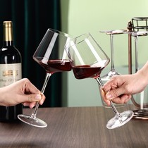 High Foot Cup Red Wine Glass Suit Home Water Crystal Cup Light Extravagant Fancy Cup Shelf Luxurious Decanter Wine Glass Wine