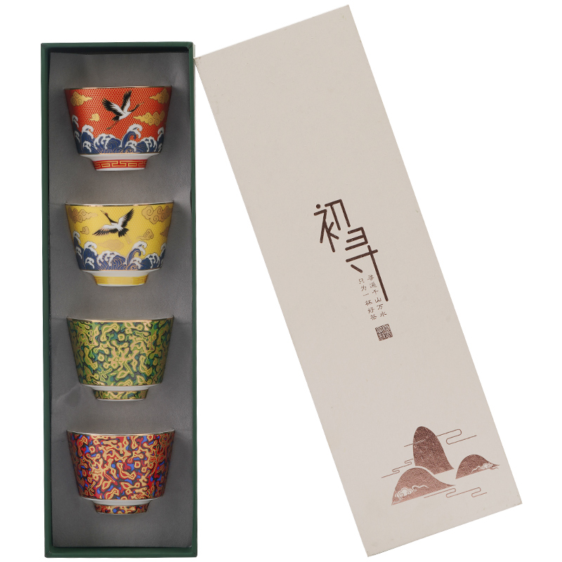 By the tide of special ceramic cups kung fu tea cup single CPU Japanese master sample tea cup cup gift sets