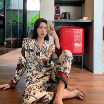 Ice silk pajamas female spring and autumn can wear summer thin students cute Korean version of summer silk ladies home clothes