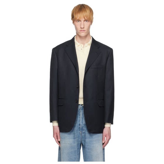 Maison Margiela Navy Work-In-Progress Blazer Men
Maison Margiela Navy Work-In-Progress Blazer Men