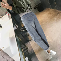 Pregnant women's pants spring and autumn jeans autumn and winter daddy with broad legs and trousers