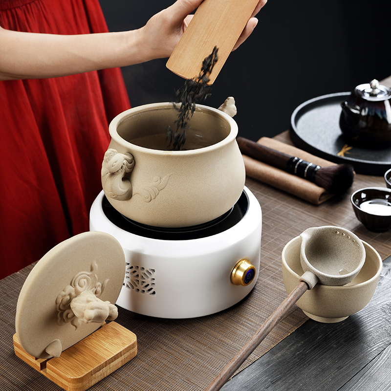 Ceramic cooking pot boiling tea machine automatic suit with white tea, black tea pu - erh tea boiled tea teapot points