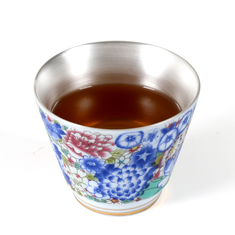 Silver cup Silver 999 health kung fu hand enamel - lined coppering. As Silver cup sample tea cup master cup single CPU