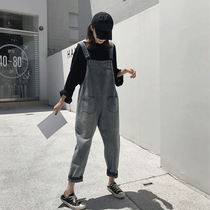 Maternity clothing spring and autumn spring spring and summer maternity suit fashion denim bib pants pants spring pants