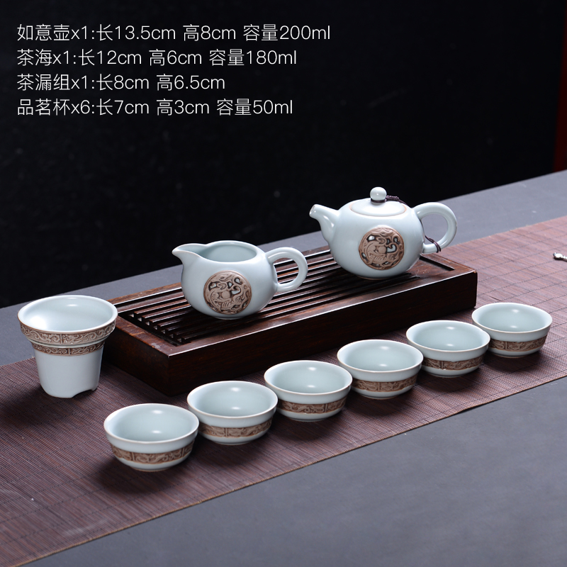 Elder brother up kung fu tea set suits for your up household ceramic lid bowl of office of a complete set of gift cups of tea