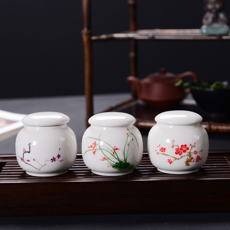 Office ceramic tea pot mini small wholesale custom gift boxes gift pu 'er tea sealed storage tanks