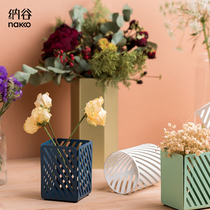 Nagu wrought iron pen holder simple office desktop multifunctional storage box European simple student white collar storage tube