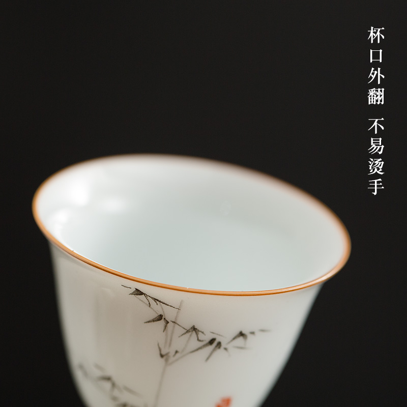 Sweet white porcelain tureen tea cup suit jingdezhen hand - made MoZhu kung fu tea set suit household contracted a complete set of tea service