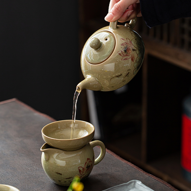 Ceramic hand - made tea set gift boxes of household contracted the up kung fu tea tea office whole sitting room