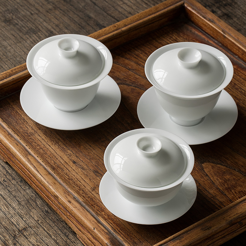 Jingdezhen tureen only a single white porcelain cups three tureen large sweet white kung fu tea set household thin foetus making tea