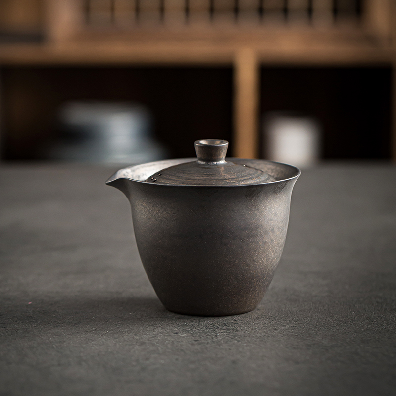 Jingdezhen glaze gold ore iron hand embryo hand grasp pot cover cup Japanese metal glaze kung fu tea teapot
