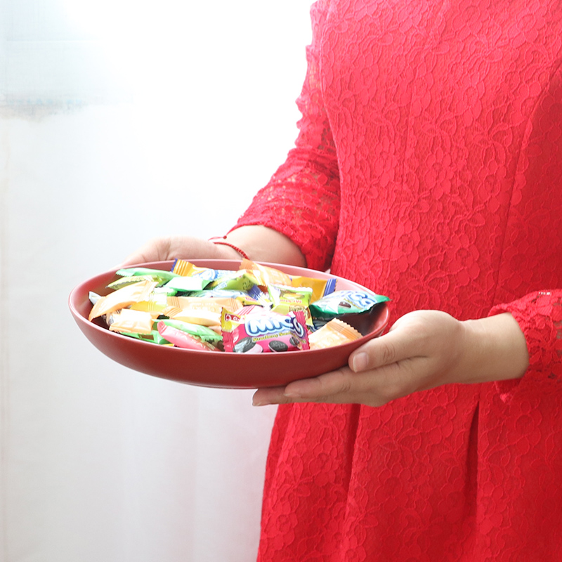 I swim red festive red and joyful home plate plate plate plate round rectangular plate ceramic tableware plate