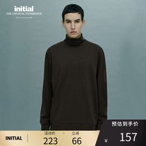 initial autumn and winter printed turtleneck bottoming shirt long-sleeved comfortable T-shirt top loose men