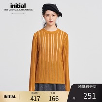 initial autumn and winter striped knitwear simple and thin sweater female inside