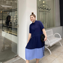 Large women's shirt skirt Summer 2022 240 pounds Fat sister mm High-end thin and heavy worker dress