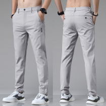 Hong Kong high-end summer pants men and Korean version of trend hundred and high-bomb men casual long pants straight tube repair