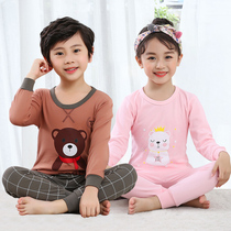 Cotton childrens cotton autumn clothes mens and womens shirts underwear boys thin girls set warm spring and autumn boys