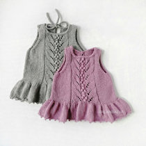 Ballet vest skirt girl sleeveless skirt needle text description translation knitting diagram non-finished product