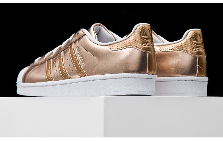adidas superstar 贝壳头金色 女