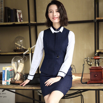 2021 spring new fashion striped horse clip female Korean slim-fit womens professional wear vest temperament interview tooling