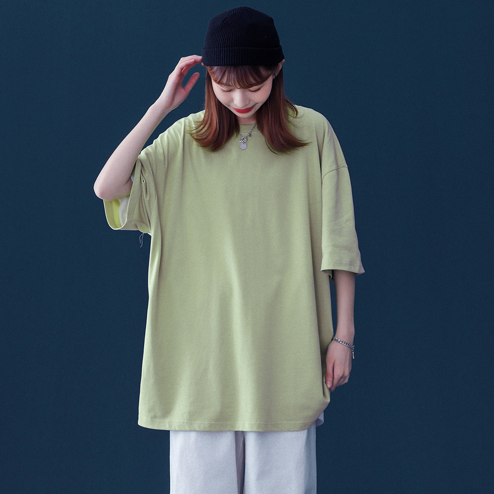 中性风 纯色短袖t恤男女潮牌卡通印花宽松半袖 t1900-p15