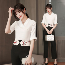 Foot bath technician work clothes health club ear massage foot bath SPA beauty salon beautician female high-end summer