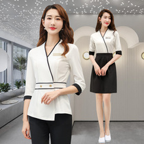 Beautician work clothes Womens autumn and winter high-end health center foot bath technician skin management dress beauty salon set