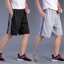 2021 new middle-aged sports shorts knitted mens dad casual pants outer wear summer middle-aged and elderly five-point pants