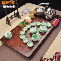 Tea set Household living room Kung fu solid wood tea tray Tea table One-piece automatic induction cooker Set of tea ceremony on water