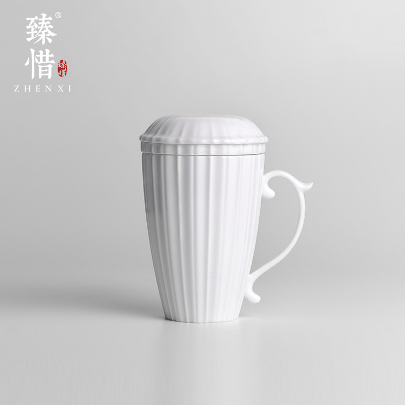 Become precious little mountain stream keller cup cup white porcelain ceramic office filter tank with cover small pure and fresh