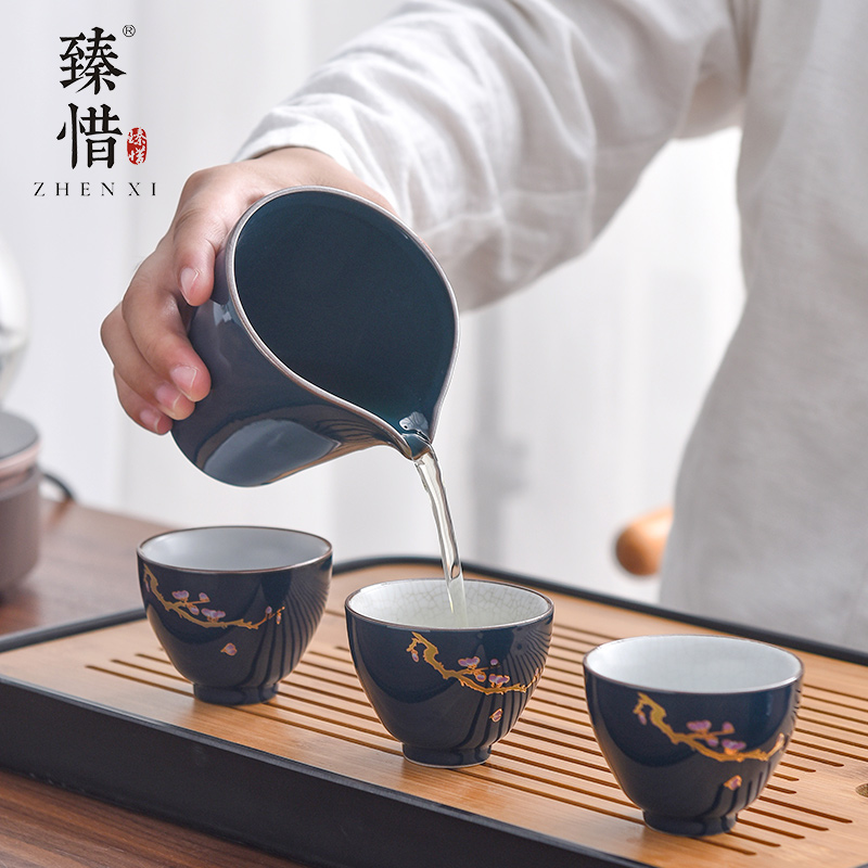 "Precious little ji blue household ceramics fair keller points to the machine manual kung fu tea tea set and a cup of hot sea and a cup of tea