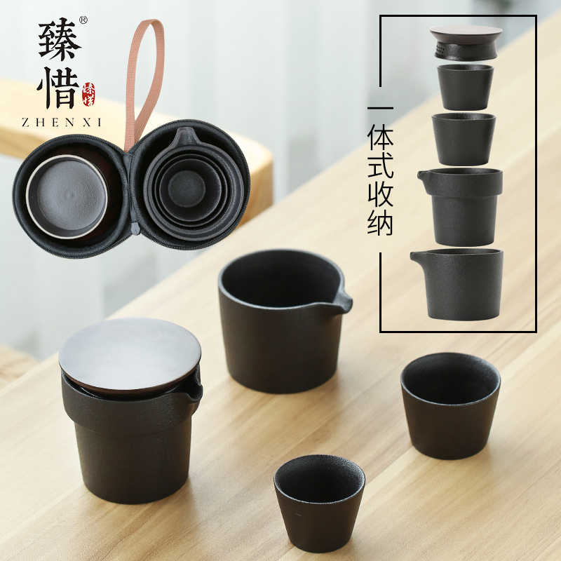 Become precious little ceramic cup to crack a pot of two cups of portable package travel household contracted dry tea tray was kung fu tea set