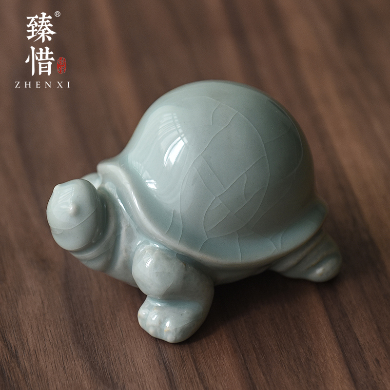 Become precious little elder brother up with ceramic pet tortoise tea tea taking furnishing articles with parts kung fu tea set home tea play parts by hand