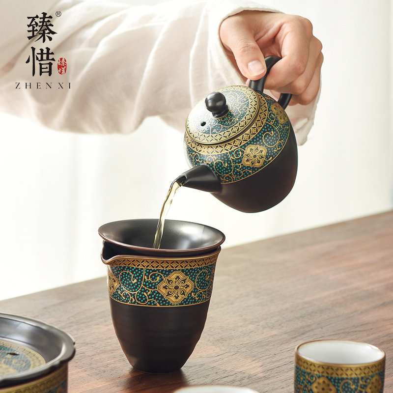 Become precious little to restore ancient ways ancient teapot teacup ceramic kung fu tea set suit household contracted teapot single pot