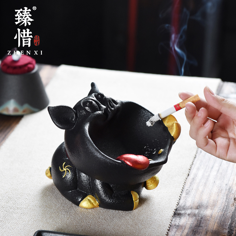 By understanding the modern big snout creative ashtray snout ceramic retro move furnishing articles home office