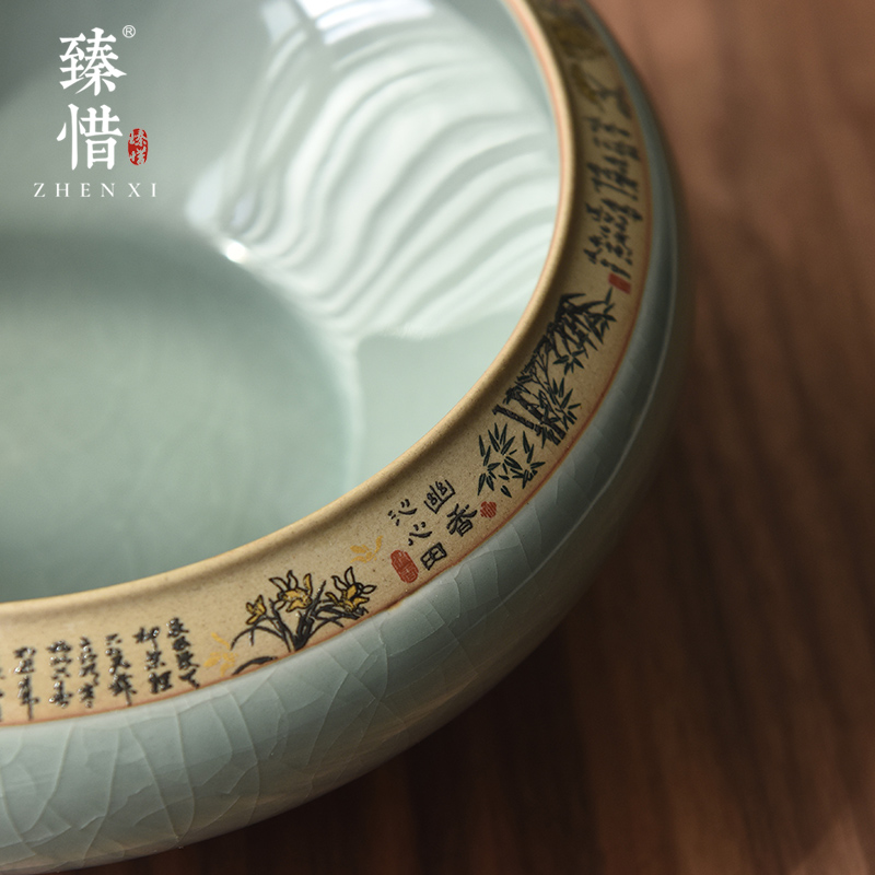 Become precious little elder brother up with tea to wash to the ceramic household kung fu tea tea accessories for wash writing brush washer wash large cup