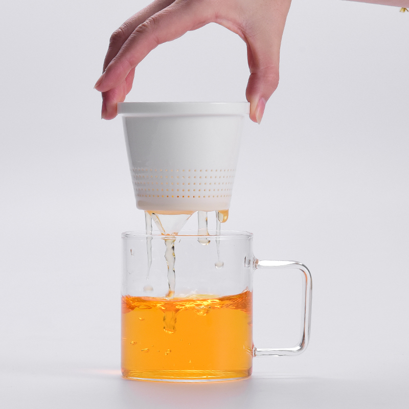 "Precious little glass ceramic tea keller filtering cup tea mercifully tea cups of tea cup of office