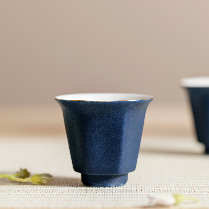 The Self - "appropriate content sapphire blue sample tea cup jingdezhen checking ceramic cups kunfu tea cups kung fu tea set