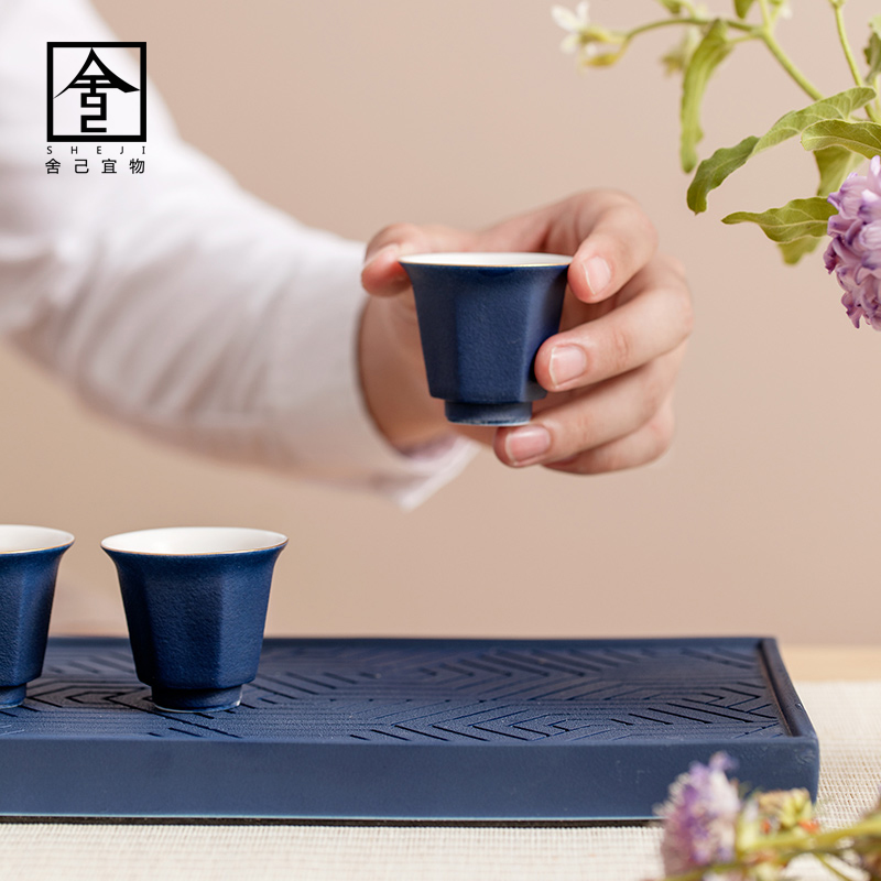 The Self - "appropriate content sapphire blue sample tea cup jingdezhen checking ceramic cups kunfu tea cups kung fu tea set