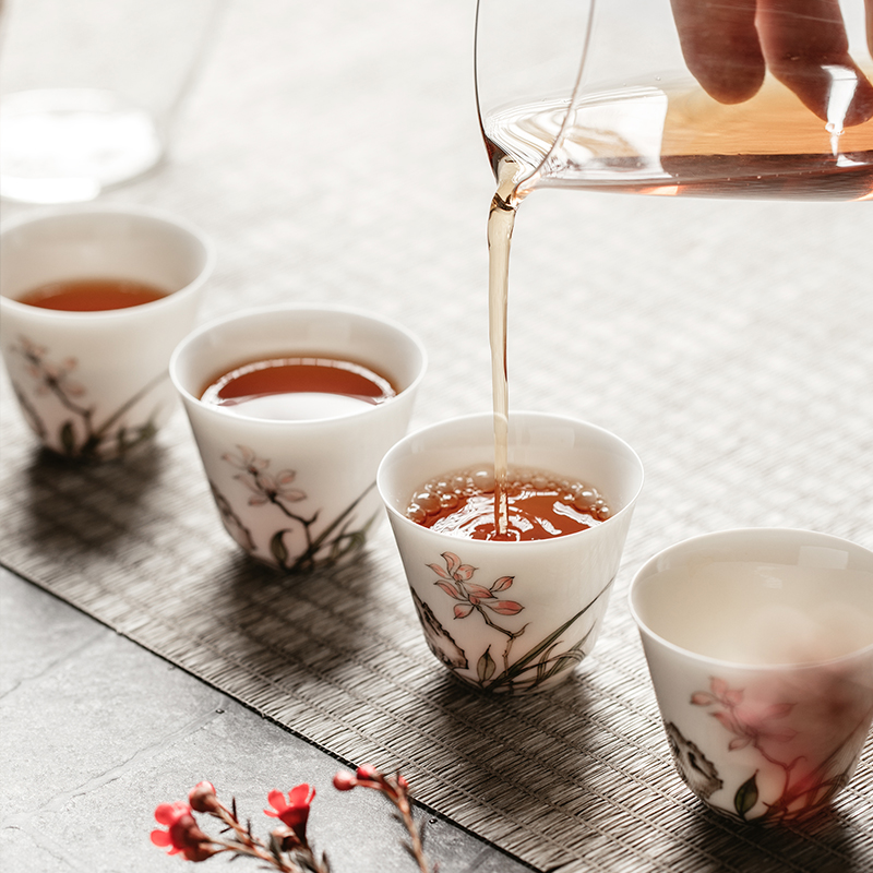 The Self - "appropriate content jingdezhen ceramic sample tea cup cup kung fu small single CPU kunfu tea cups tea white porcelain hand - made